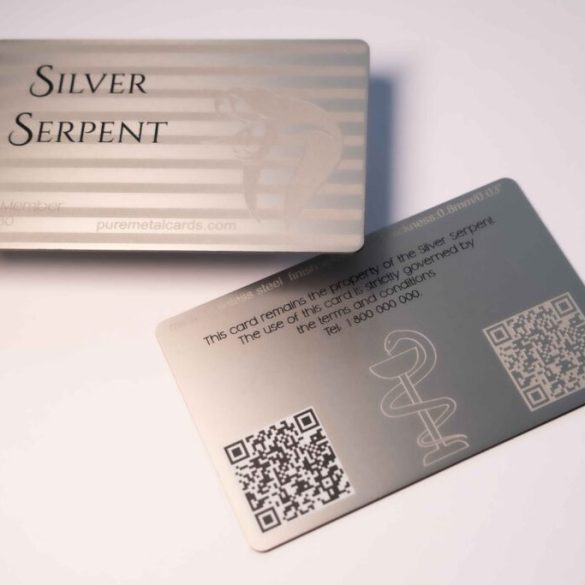 Pure Metal Cards standard stainless steel qr code member card